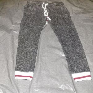 Ardene Sock Monkey casual pants small s red white drawstring